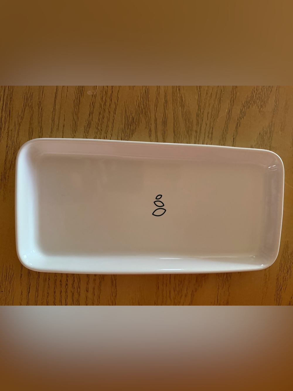 Grove White Ceramic Tray Minimalistic 9.5”x4.75”